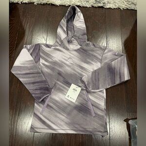 MadHappy x Columbia Pullover Purple Abstract Lightweight Fleece Hoodie Small NEW